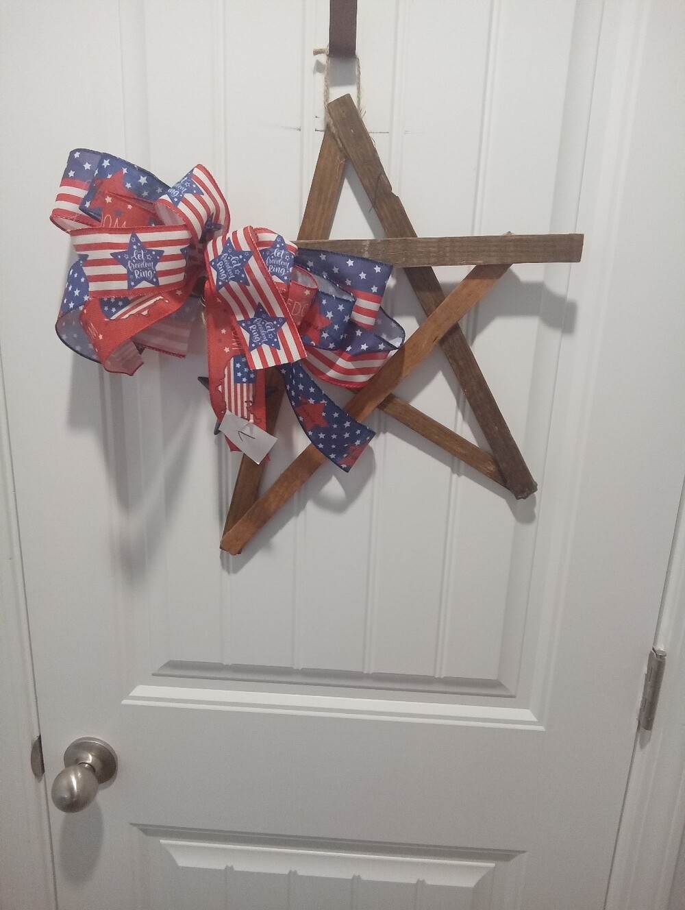 Patriotic Star Door Hanger/Wreath- Hand Crafted...Farmhouse, Rustic, Americana